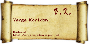 Varga Koridon névjegykártya